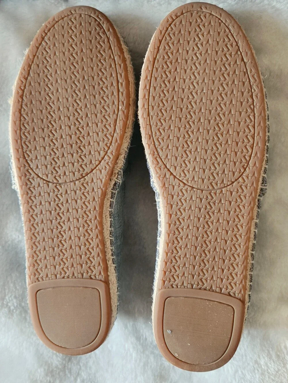 Michael Kors Gray Canvas Espadrilles with Green Leaf Bead Embroidery